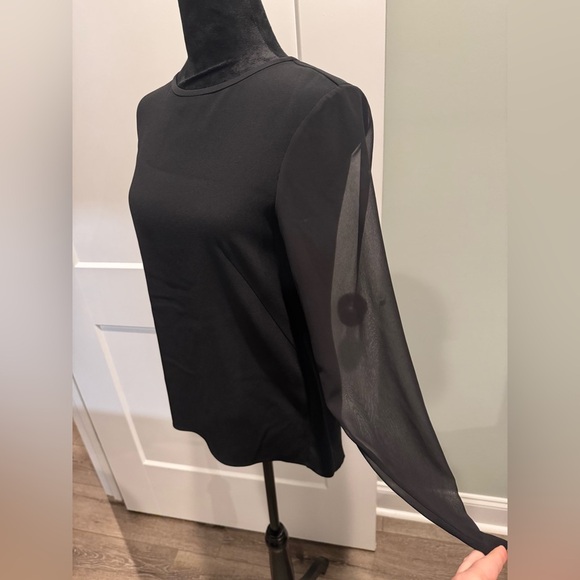 Rag & Bone part sheer long sleeve open back black - Picture 6 of 10